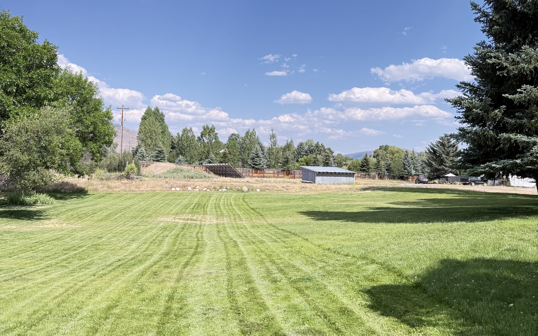 Freshly maintained lawn